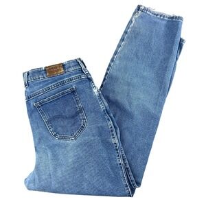 Vintage 90s Lee High Waist Mom Jeans Womens 16 Blue Tapered Medium Wash USA